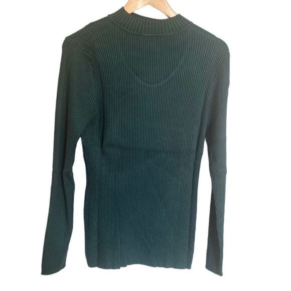 INC International Concepts Green Ribbed Cut Out Sweater NWT - Picture 2 of 4